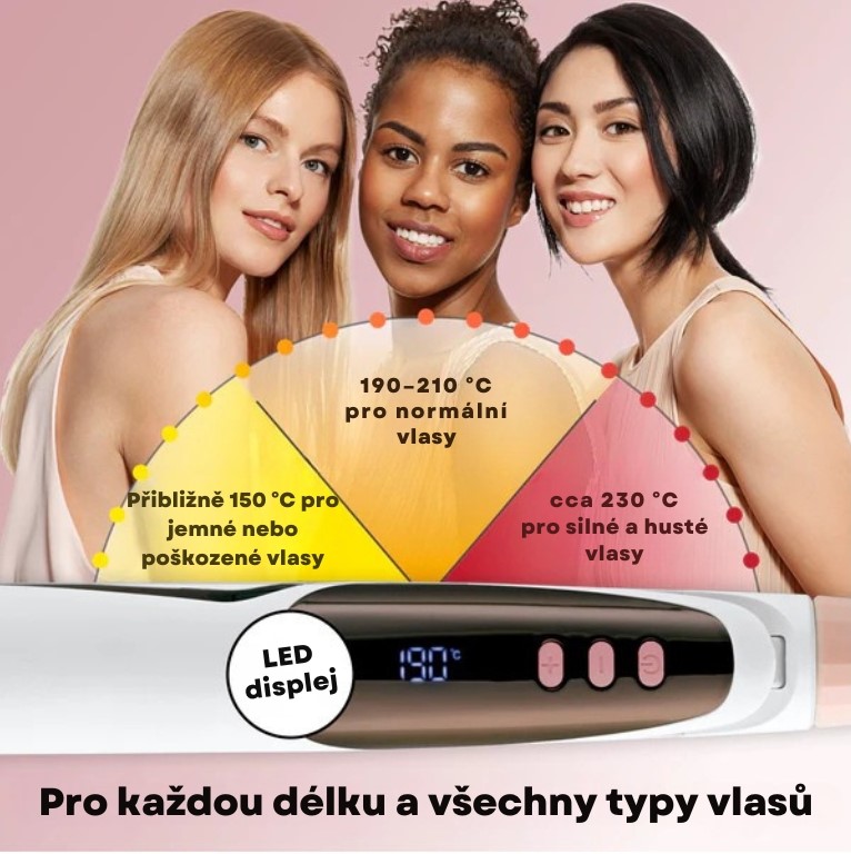 VITALmaxx Žehlička na vlasy  kulma s ondulací Profi Hair-Styler 3v1 14976 (1)